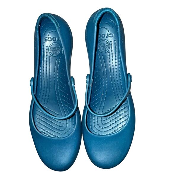 Crocs Alice Work Blue Mary Jane ballet Flats, women’s Size 8 EUC - Picture 1 of 3